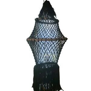 Handcrafted Macrame Woven Hanging Lantern Decor Boho Chic Home Decor Dorm